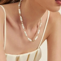 Colar Pearl Soft pérola barroca shell ouro