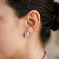 Brinco Lorena oval zircônia branca prata 925