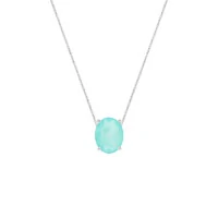 Colar oval Sasha esmeralda colombiana fusion ródio branco