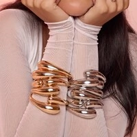 Pulseira bracelete Florence liso ródio branco