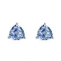 Brinco trillion zircônia tanzanita prata 925 (8mm)