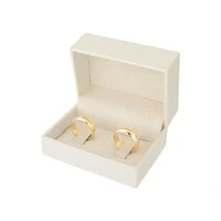 Caixinha para aliança em courino e veludo off-white