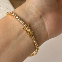 Pulseira riviera Carina zircônias brancas ouro