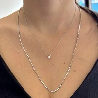 Colar solitário ponto de luz Moissanite 5mm prata 925