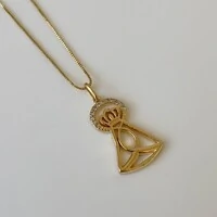 Colar Nossa Senhora Aparecida cravejado ouro