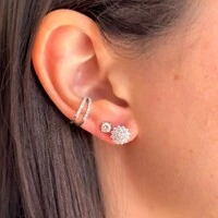 Brinco mini Tayla cravejado com zircônias prata 925