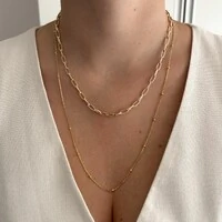 Colar Evie elos retangulares lisos ouro