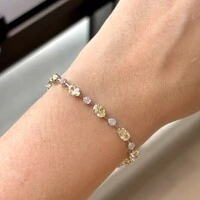 Pulseira riviera Anna zircônias fancy yellow ródio branco