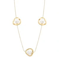 Colar longo Emily orgânico pérolas ouro