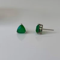 Brinco trillion esmeralda fusion prata 925 (8mm)