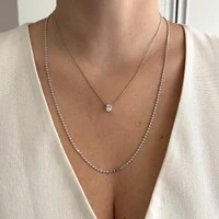 Colar Margot oval zircônia branca prata 925