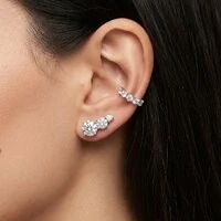 Brinco ear cuff Moissanite 1.2ct prata 925