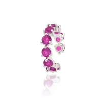 Piercing fake Sofia zircônia turmalina pink prata 925