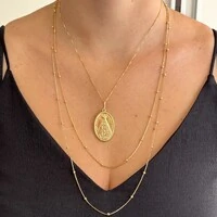 Colar Vicky bolinhas lisas ouro (60cm)