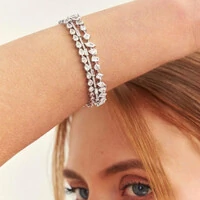 Pulseira riviera Parker zircônias brancas ródio branco