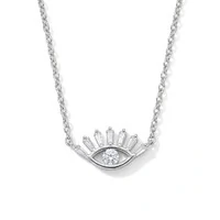 Colar olho cravejado ródio branco