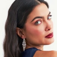 Brinco Fall zircônias brancas ródio branco