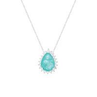 Colar Lola gota esmeralda colombiana fusion prata 925