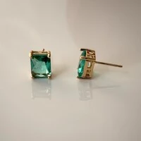 Brinco Laguna zircônia esmeralda colombiana ouro