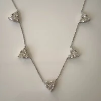 Colar Isa coração zircônias brancas ródio branco