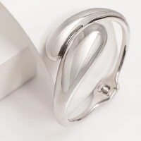 Pulseira bracelete Florence liso ródio branco