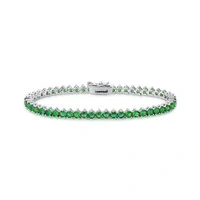 Pulseira classic riviera zircônias esmeralda ródio branco