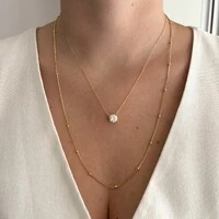 Colar ponto de luz Moissanite 2.0ct prata 925 banho ouro (8.0mm)