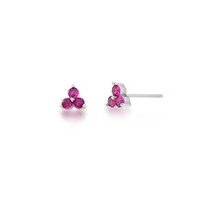 Brinco Liz zircônias turmalina pink prata 925