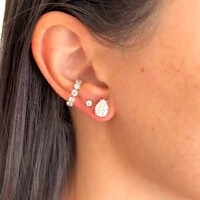 Brinco Lúcia gota Moissanite prata 925