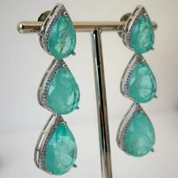 Brinco Malibu esmeralda colombiana fusion ródio branco