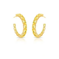 Brinco argola Paris zircônias fancy yellow ouro