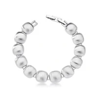 Pulseira bracelete Milano acetinado ródio branco