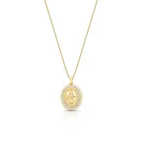 Colar Nossa Senhora das Graças cravejado ouro