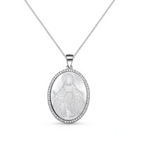 Colar Nossa Senhora das Graças madrepérola prata 925