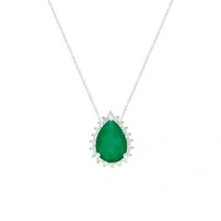 Colar Lola gota esmeralda fusion prata 925