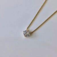 Colar ponto de luz zircônia branca ouro (6mm)