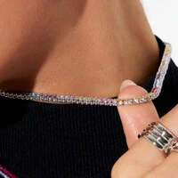 Colar classic riviera zircônias coloridas ródio branco