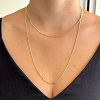 Colar Urban bolinhas lisas achatadas ouro (45cm)