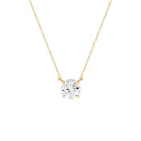 Colar redondo ponto luz Moissanite 10mm prata 925 banho ouro