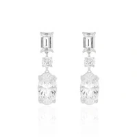 Brinco Charlotte zircônias brancas ródio branco