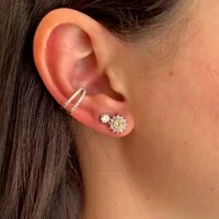 Brinco Molly redondo zircônias fancy yellow ródio branco