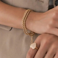 Pulseira malha entrelaçada cordão baiano ouro (2mm)