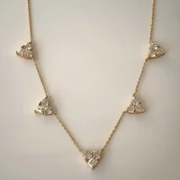 Colar Isa coração zircônias brancas ouro