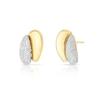 Brinco Allegra zircônias brancas com mix de banhos