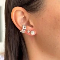 Brinco solitário cravejado ponto de luz Moissanite 0.5ct prata 925 (5mm)