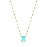 Colar Focus retângulo esmeralda colombiana fusion ouro