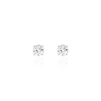 Brinco solitário ponto de luz Moissanite 1.0ct prata 925 (6.5mm)