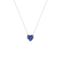 Colar mini coração zircônia tanzanita prata 925