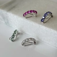 Piercing fake Sky zircônias turmalina pink prata 925