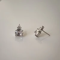 Brinco Tróia zircônia branca ródio branco